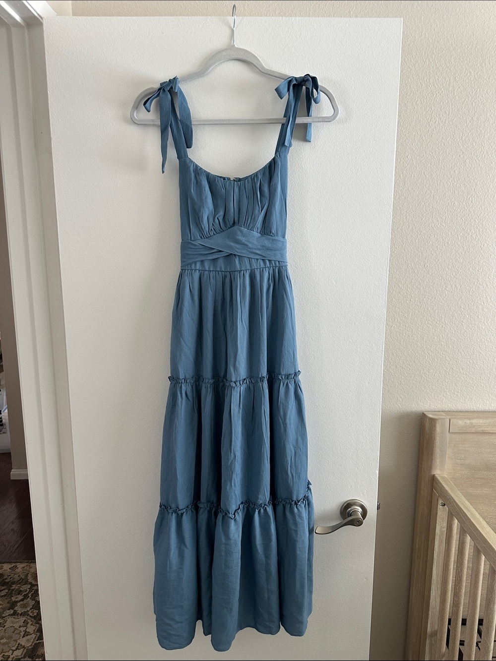 Trixxi Blue Tie-Shoulder Maxi Dress
